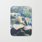 Blue Hydrangea Flower Botanical Bath Mat Gallery Image 1