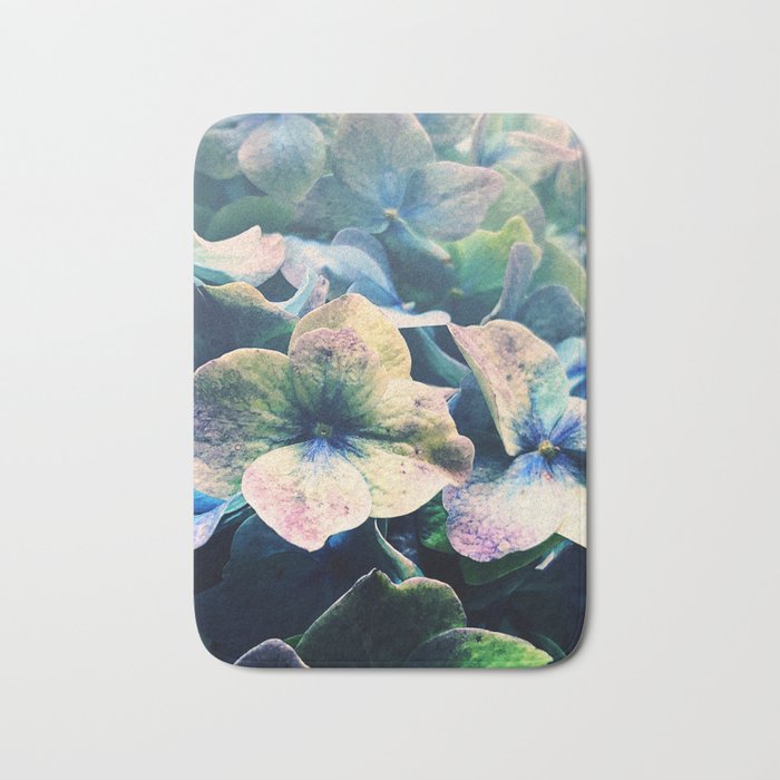 Blue Hydrangea Flower Botanical Bath Mat Gallery Image 1