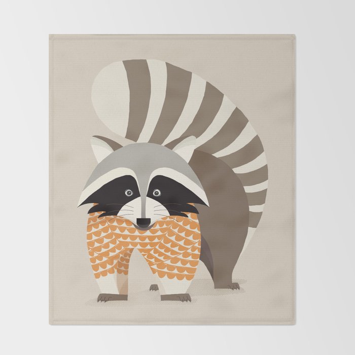 Whimsical Raccoon Throw Blanket Gallery Image 2
