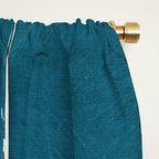 Dark Teal White Lines Geometric Minimalist Art Window Curtain Gallery Image 2