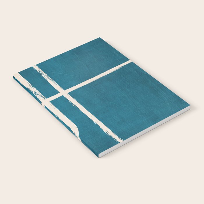 Dark Teal White Lines Geometric Minimalist Art Notebook Gallery Image 2