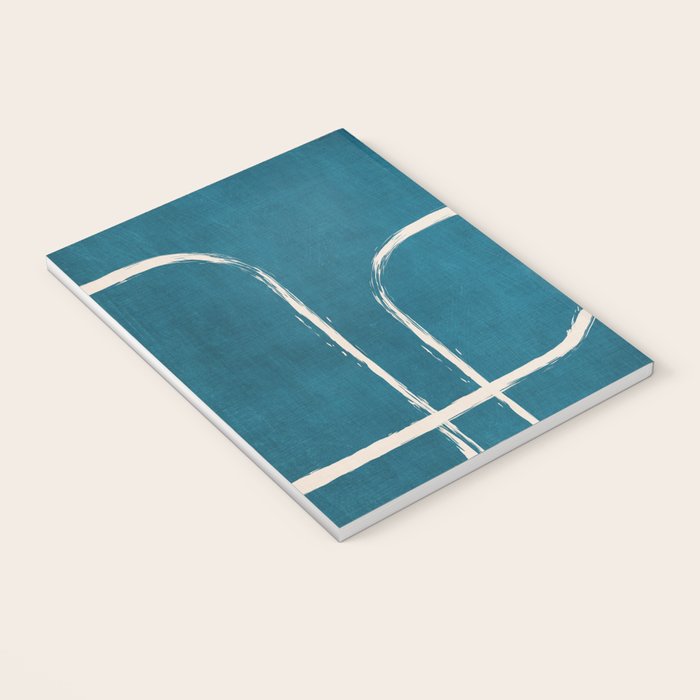 Dark Teal White Lines Geometric Minimalist Art Notebook Gallery Image 3