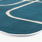 Dark Teal White Lines Geometric Minimalist Art Bath Mat Gallery Image 3