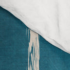 Dark Teal White Lines Geometric Minimalist Art Comforter Gallery Image 4