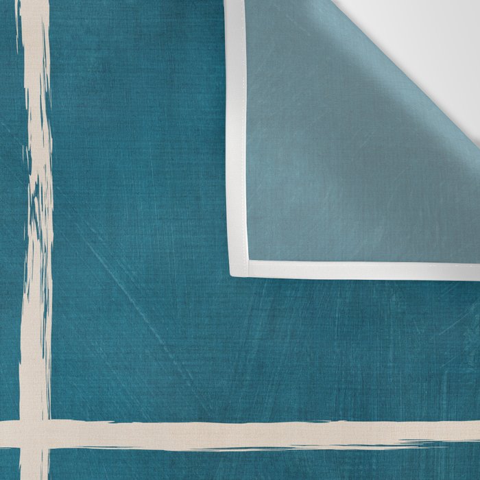 Dark Teal White Lines Geometric Minimalist Art Wall Tapestry Gallery Image 3