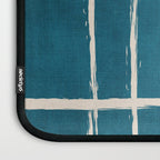 Dark Teal White Lines Geometric Minimalist Art Laptop Sleeve Gallery Image 3