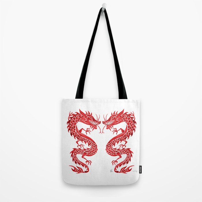 Chinese Dragon - Crimson Palette Tote Bag Gallery Image 2