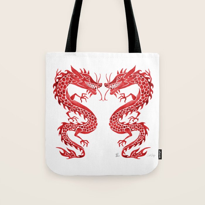 Chinese Dragon - Crimson Palette Tote Bag Gallery Image 1