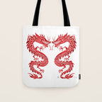 Chinese Dragon - Crimson Palette Tote Bag Gallery Image 1