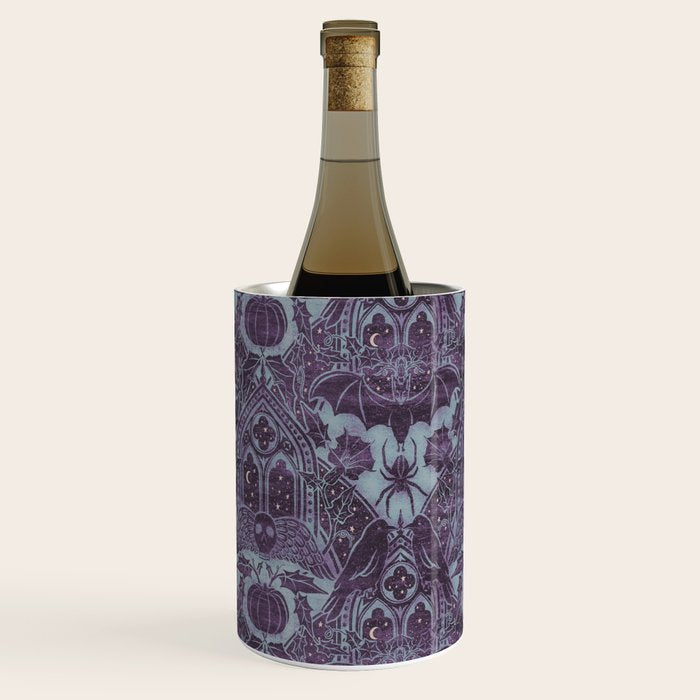 Gothic Halloween Damask - moonlight violet  Wine Chiller Gallery Image 2