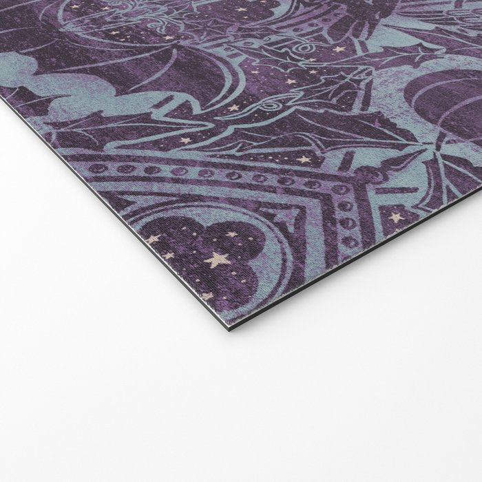 Gothic Halloween Damask - moonlight violet  Welcome Mat Gallery Image 2