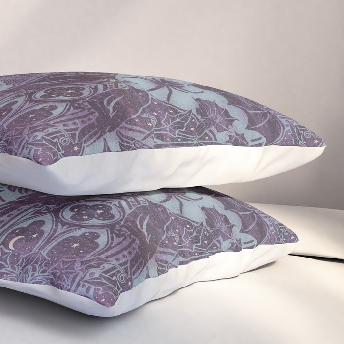 Gothic Halloween Damask - moonlight violet  Pillow Sham Gallery Image 3