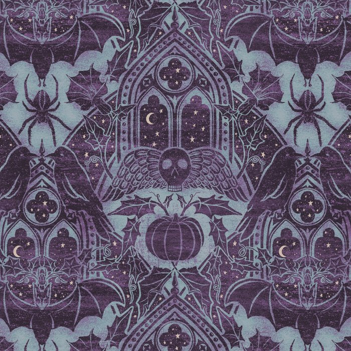 Gothic Halloween Damask - moonlight violet  Coffee Mug Gallery Image 2