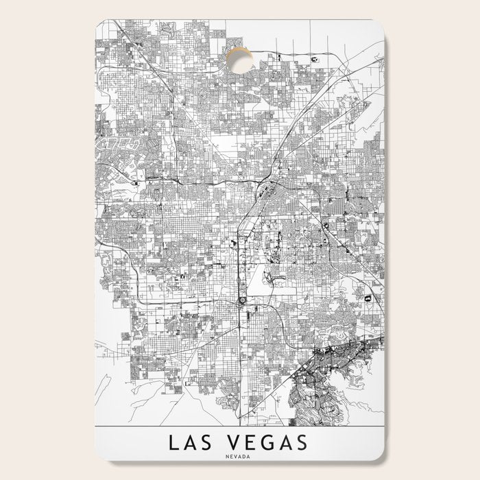Las Vegas White Map Cutting Board Gallery Image 1