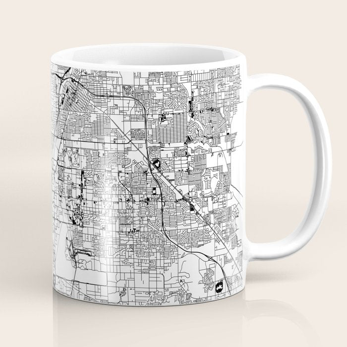 Las Vegas White Map Coffee Mug Gallery Image 1