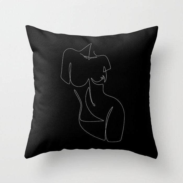 Curvalicious Night Throw Pillow Gallery Image 1