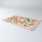 Folk Floral Dinosaurs in Pink Rug Gallery Image 3