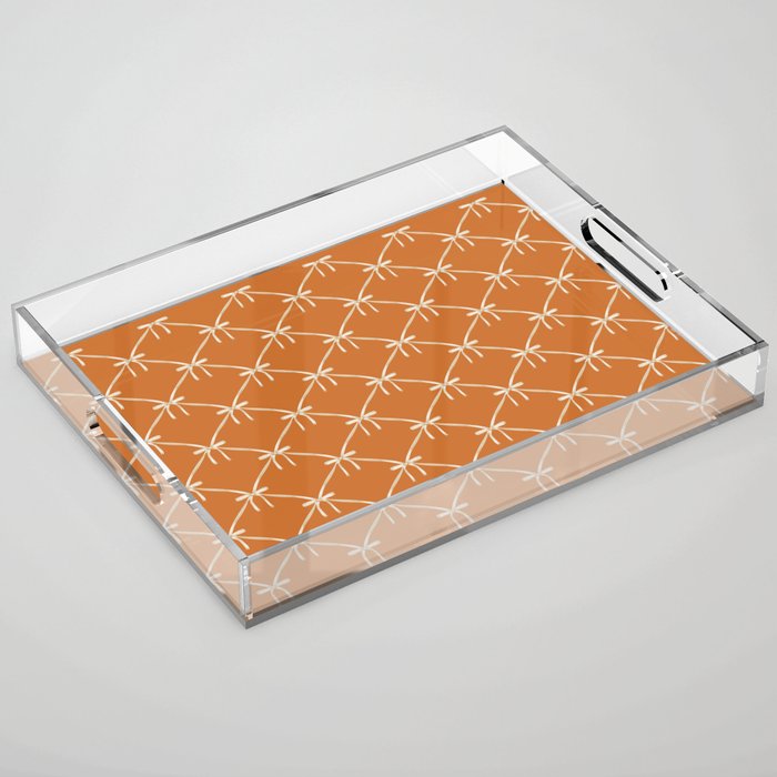 Bows & Ribbons Pattern XV Orange Acrylic Tray Gallery Image 1