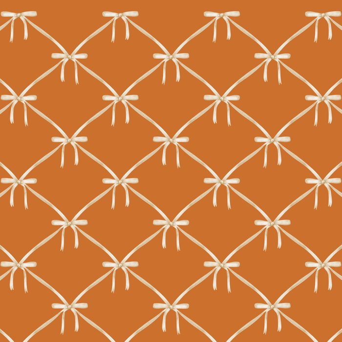 Bows & Ribbons Pattern XV Orange Coffee Mug Gallery Image 2