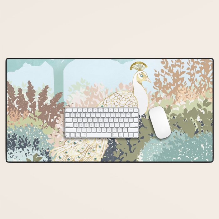 Peacock Garden I Desk Mat Gallery Image 1