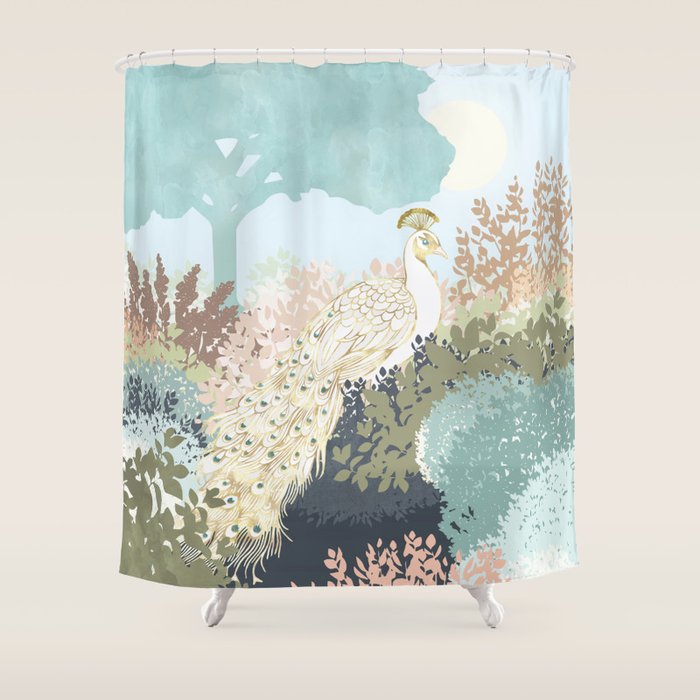 Peacock Garden I Shower Curtain Gallery Image 1