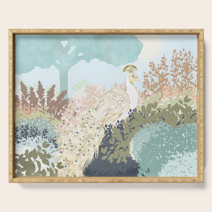 Peacock Garden I Serving Tray Gallery Image 1