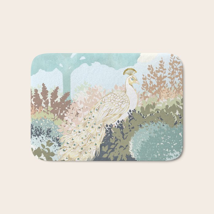 Peacock Garden I Bath Mat Gallery Image 1