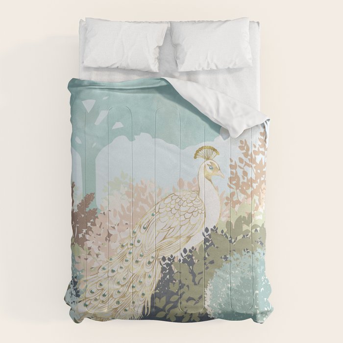 Peacock Garden I Comforter Gallery Image 6