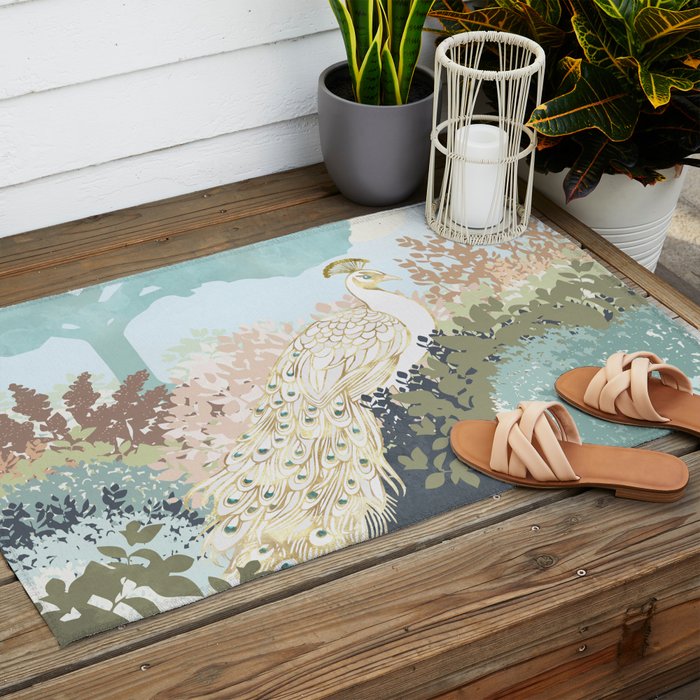 Peacock Garden I Outdoor Rug Gallery Image 2