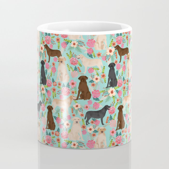 Labrador Retriever dog breed floral pattern for dog lover chocolate lab golden retriever labradors Coffee Mug Gallery Image 4