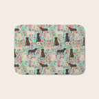 Labrador Retriever dog breed floral pattern for dog lover chocolate lab golden retriever labradors Bath Mat Gallery Image 1