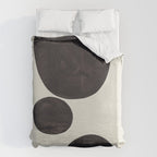 Black & White Minimalist Abstract Shapes Patterns Black Ink Painting Duvet Cover Gallery Image 6