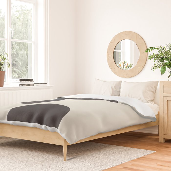 Black & White Minimalist Abstract Shapes Patterns Black Ink Painting Duvet Cover Gallery Image 2