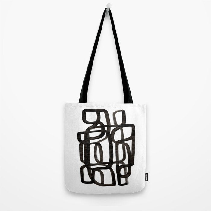 'Writing On The Wall' Mid Century Modern Fun Abstract Shapes  Tote Bag Gallery Image 2