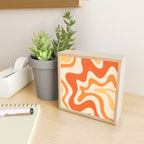 Retro Liquid Swirl Abstract Pattern Square Tangerine Orange Tones Mini Art Print Gallery Image 2