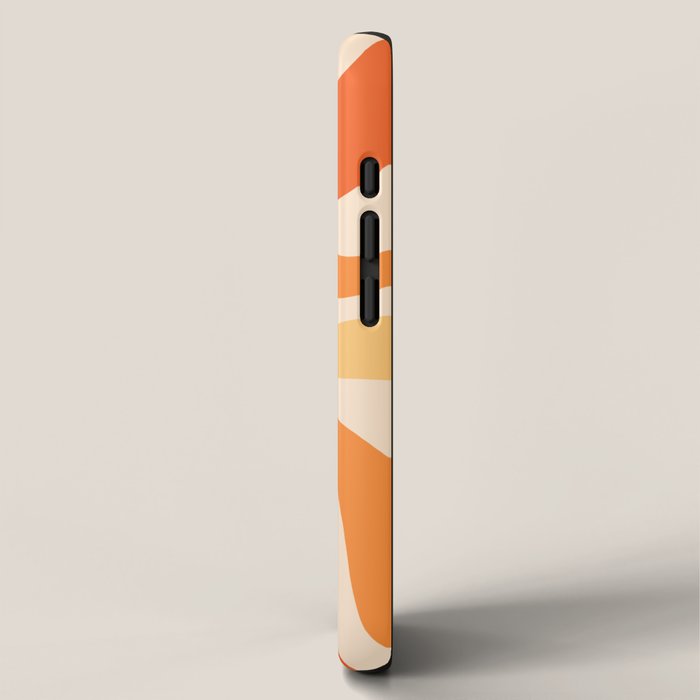 Retro Liquid Swirl Abstract Pattern Square Tangerine Orange Tones iPhone Case Gallery Image 2