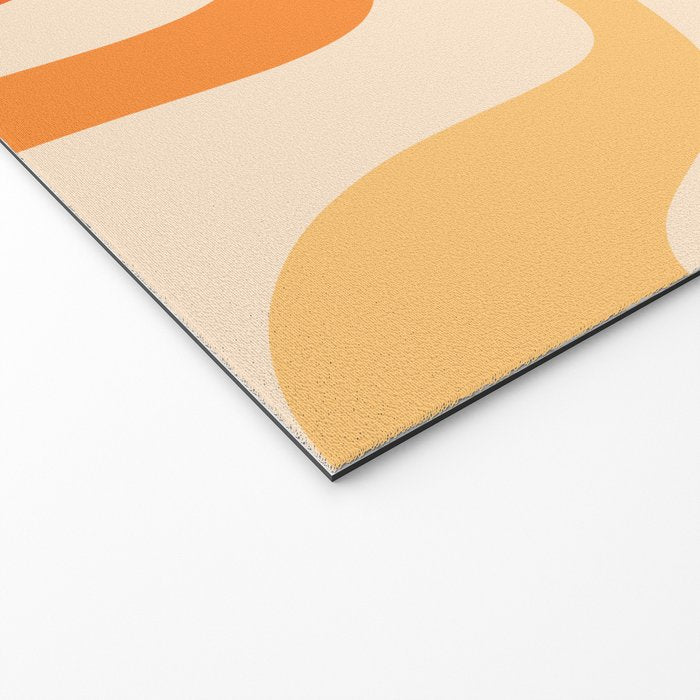 Retro Liquid Swirl Abstract Pattern Square Tangerine Orange Tones Welcome Mat Gallery Image 2