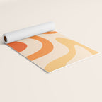 Retro Liquid Swirl Abstract Pattern Square Tangerine Orange Tones Yoga Mat Gallery Image 2