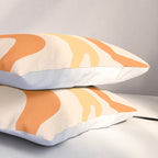 Retro Liquid Swirl Abstract Pattern Square Tangerine Orange Tones Pillow Sham Gallery Image 3