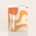 Retro Liquid Swirl Abstract Pattern Square Tangerine Orange Tones Coffee Mug Gallery Image 4