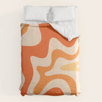 Retro Liquid Swirl Abstract Pattern Square Tangerine Orange Tones Comforter Gallery Image 6