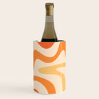 Retro Liquid Swirl Abstract Pattern Square Tangerine Orange Tones Wine Chiller Gallery Image 3