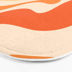 Retro Liquid Swirl Abstract Pattern Square Tangerine Orange Tones Bath Mat Gallery Image 3