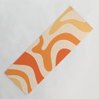 Retro Liquid Swirl Abstract Pattern Square Tangerine Orange Tones Yoga Mat Gallery Image 1