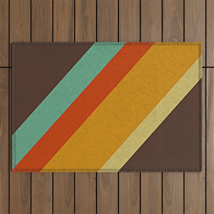 Retro 70s Color Palette Outdoor Rug Gallery Image 1