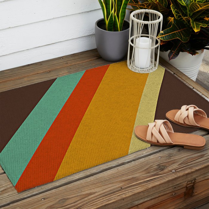 Retro 70s Color Palette Outdoor Rug Gallery Image 2
