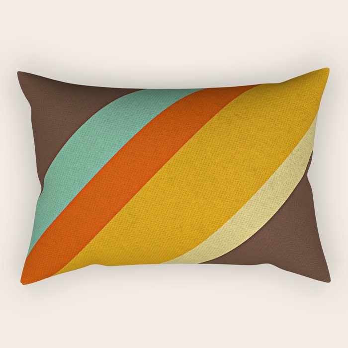 Retro 70s Color Palette Rectangular Pillow Gallery Image 1