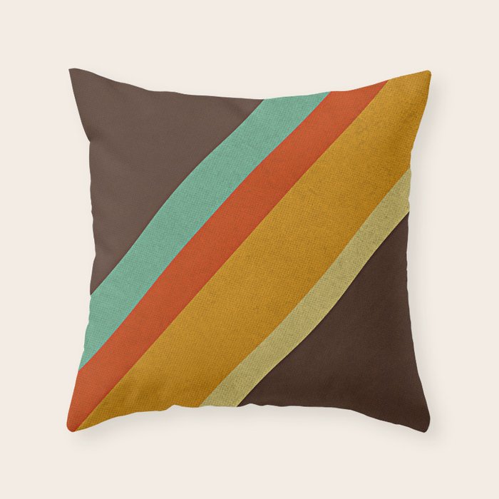 Retro 70s Color Palette Throw Pillow Gallery Image 6