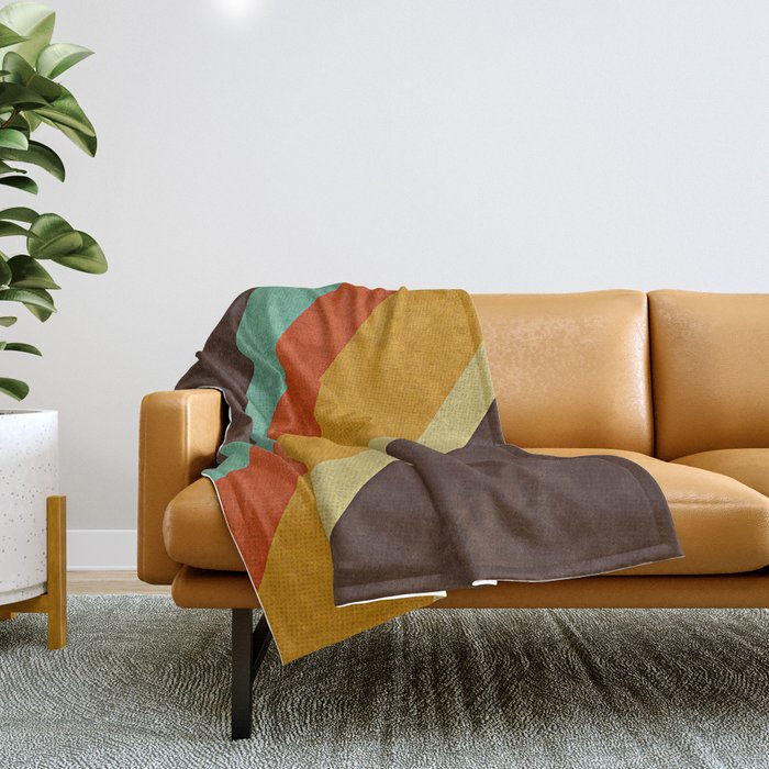 Retro 70s Color Palette Throw Blanket Gallery Image 1
