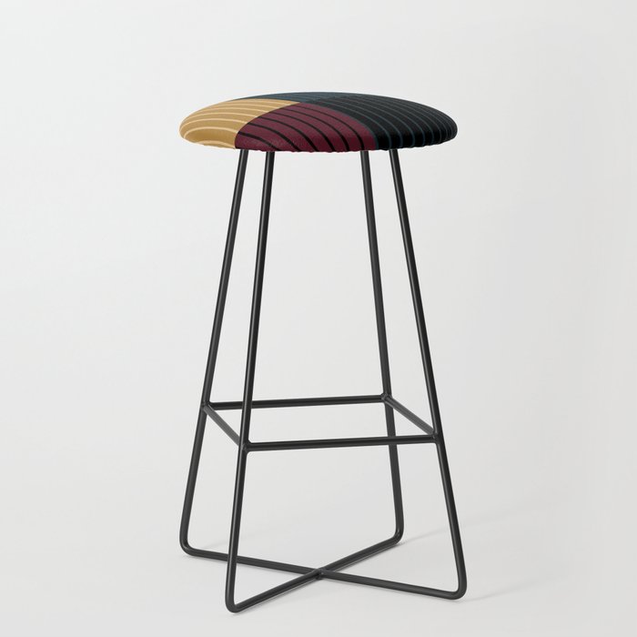 Color Block Line Abstract X Stool Gallery Image 1